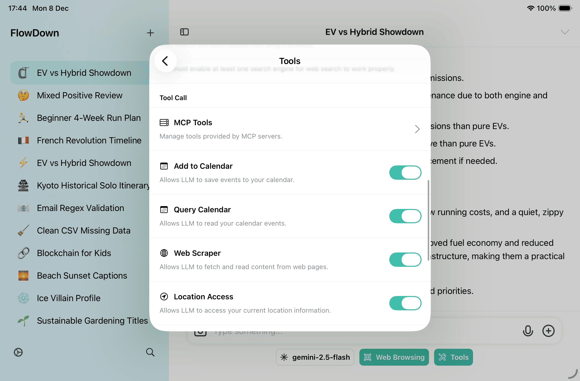 Tool configuration UI
